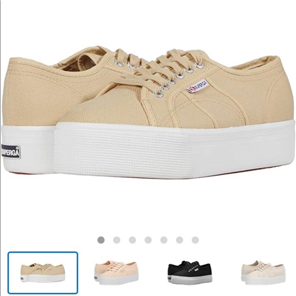 Superga Shoes - Superga 2790 Acotw Platform Sneaker. Beige.Size 37